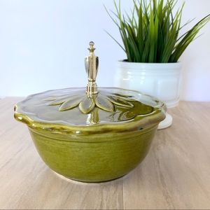❌ SOLD ❌ Vintage Ceramic Deep Green Candy Dish